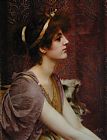 John William Godward Classical Beauty cropped painting